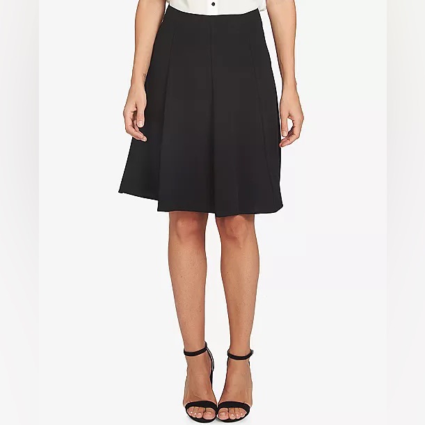 Women's Moss Crepe A-Line Knee Length Flounce Skirt